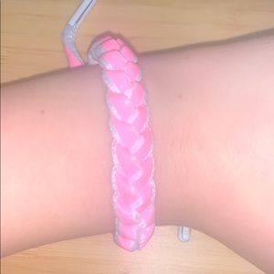 Pink and White Special Braided Bracelet